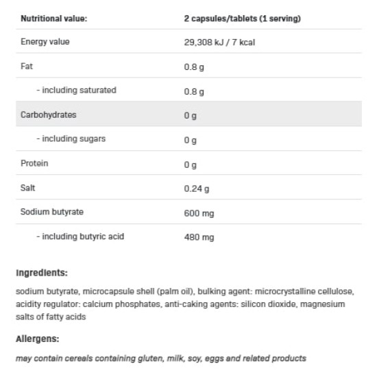 Butyrate De Sodium Forte Max 100 G - Complément Alimentaire Biowen - Neuf - Pologne